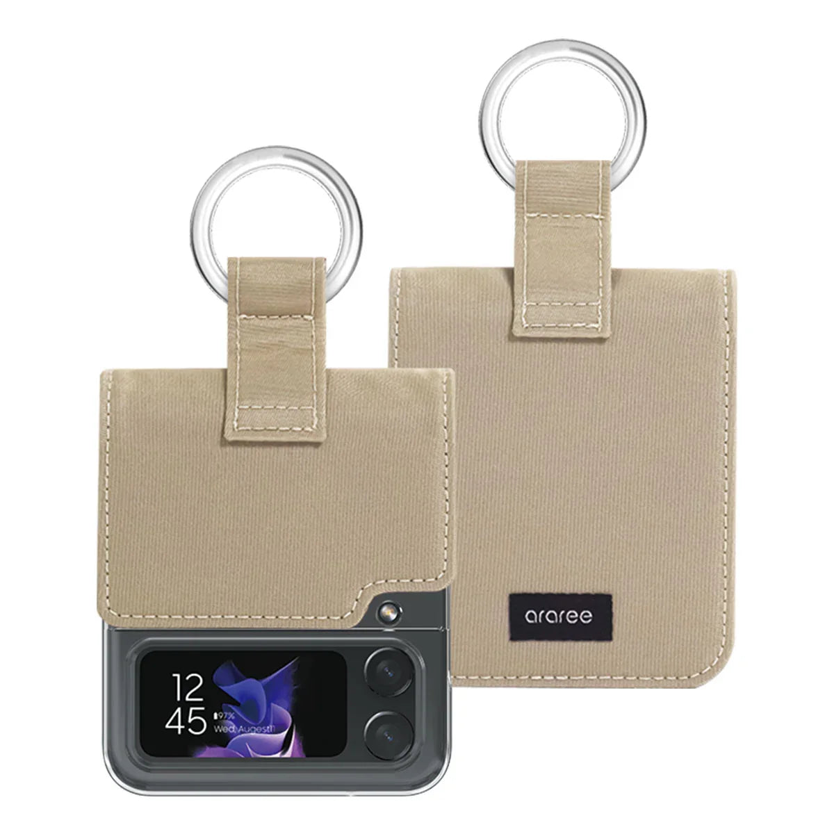 Araree Ring Diary Case For Z FliP 4 - Beige - Tashqila Araree Ring Diary Case For Z FliP 4 - Beige - Tashqila